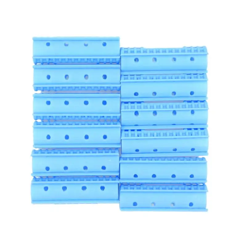 Sky Blue 12PK 5/8 Inch Easy Using Self Curler Plastic Snap-on Magnetic Hair Roller
