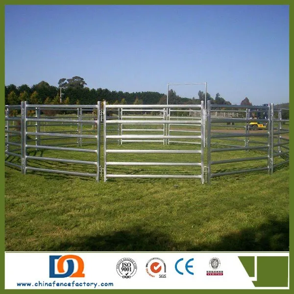 
 Австралия стандартный 1.8 x 2.1 м 6 рельсы металлическая труба овальный рельсы портативный крупный рогатый скот двор панель  
