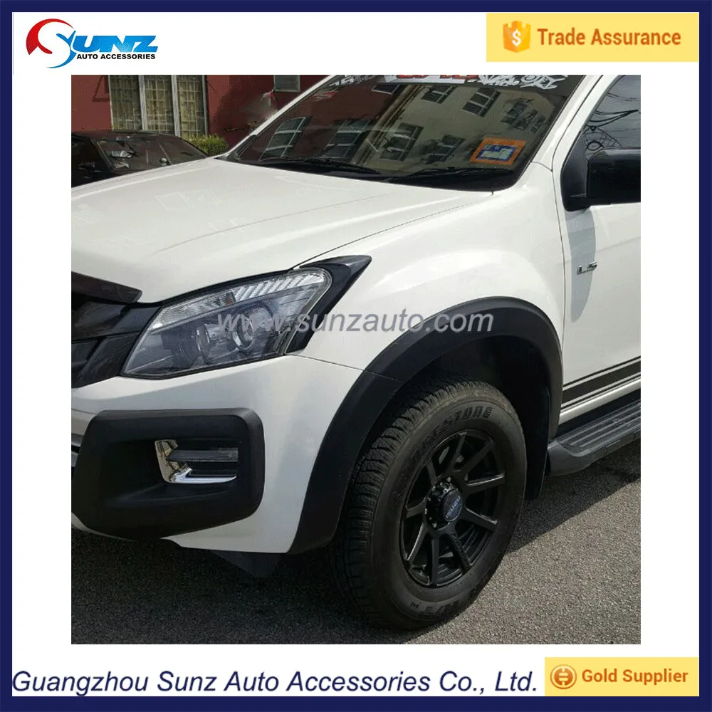 YCSUNZ ABS Matte Black OEM wheel arch with rubber Smooth fender flare For D-max 2012-2016 Pickup accessories
