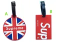 2 pcs set Supreme logo Luggage tag supr me Label cards SUP red PVC bag pendants