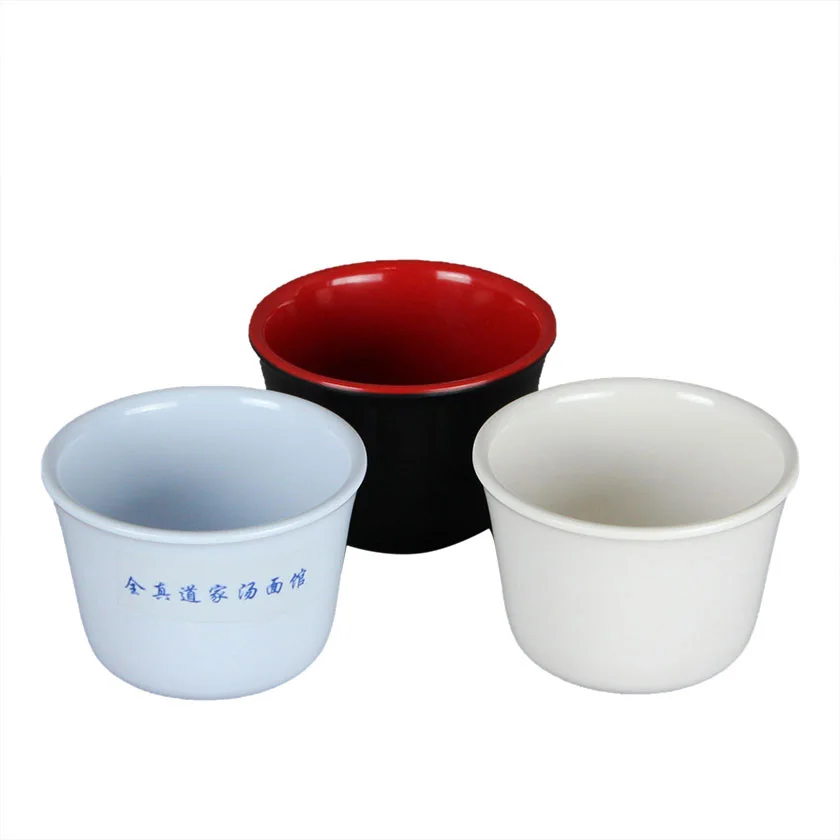 Custom Logo Printed Black White Bulk 125ml 4.4oz C. Plastic Melamine Japanese Sake Tea Cups