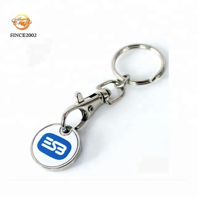 cheap new UK shopping trolley coin keyring