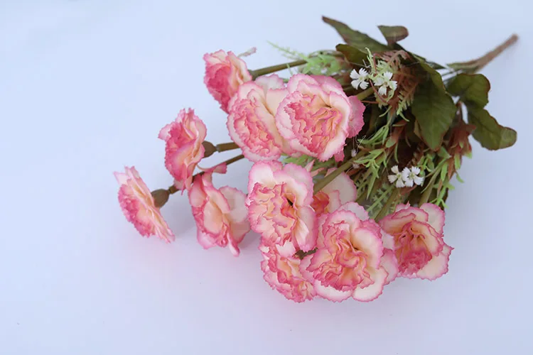 cheap wholesale  silk artificial carnation flower bouquet