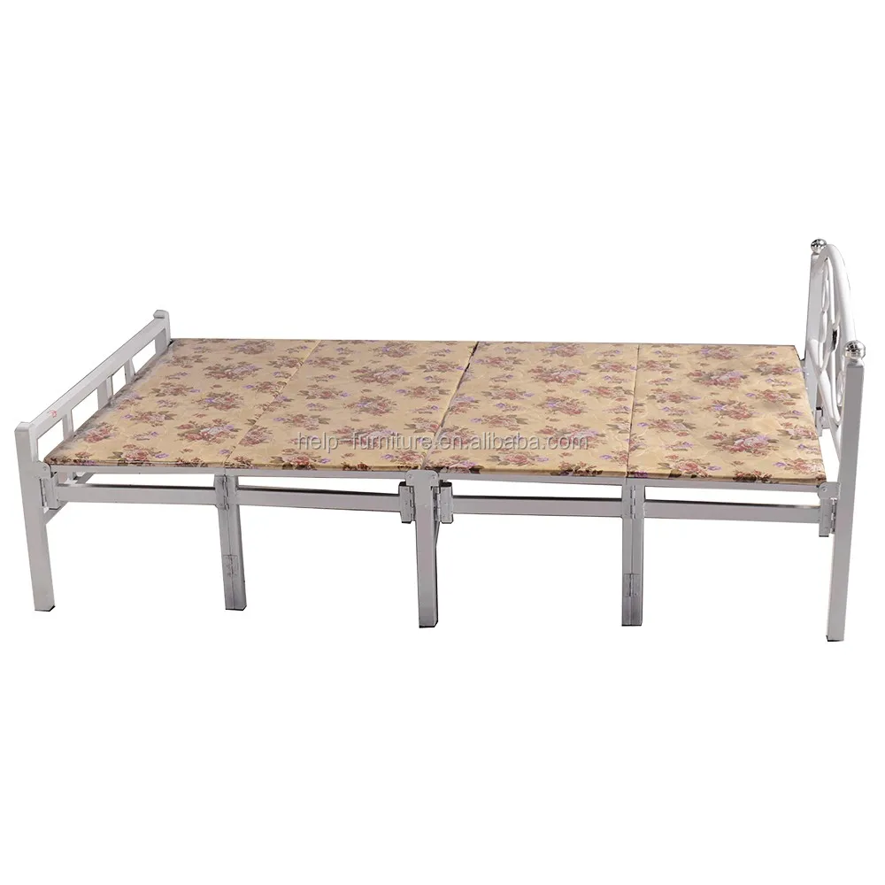 Foldable Double Bed With High Headboard
