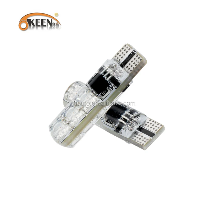 KEEN wholesale 12V LED bulb 5050 6smd t10 RGB silicone bulbs car led interior light with RF remote for decoration