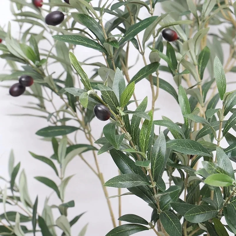 Faux Plant Artificial Plastic Branch Silk Leaf Olive Tree For Wedding Decor
