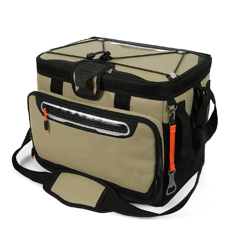 Waterproof Vinyl Lunch 30 Can Insulated Cooler Bag Travel Soft Side Collapsible Tarpaulin Soft Cooler