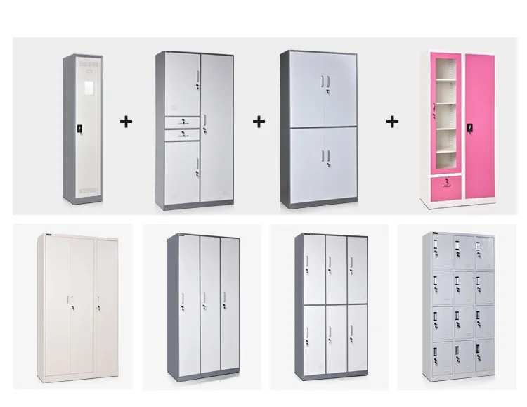 India home furniture steel clothes cabinet bedroom wardrobe storage cupboard