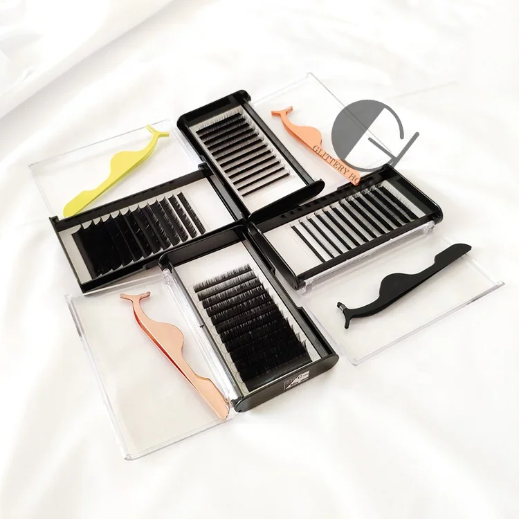 Natural Black Color Synthetic False Individual Eyelashes Extensions synthetic Classic Flat Eyelashes Extension