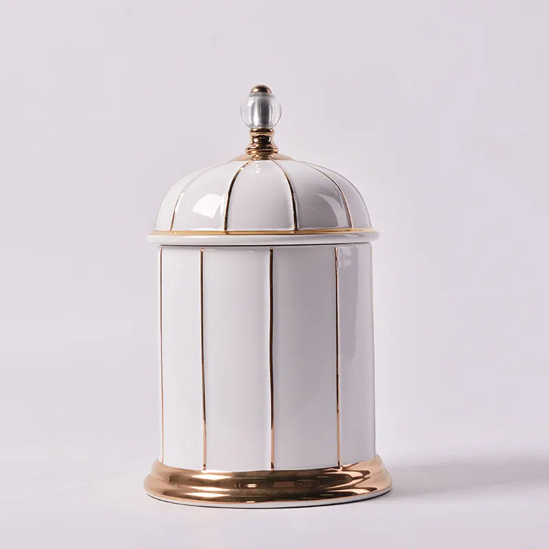 New products luxury antique porcelain mason spice crystal elegant cosmetics jars large storage jar with lid