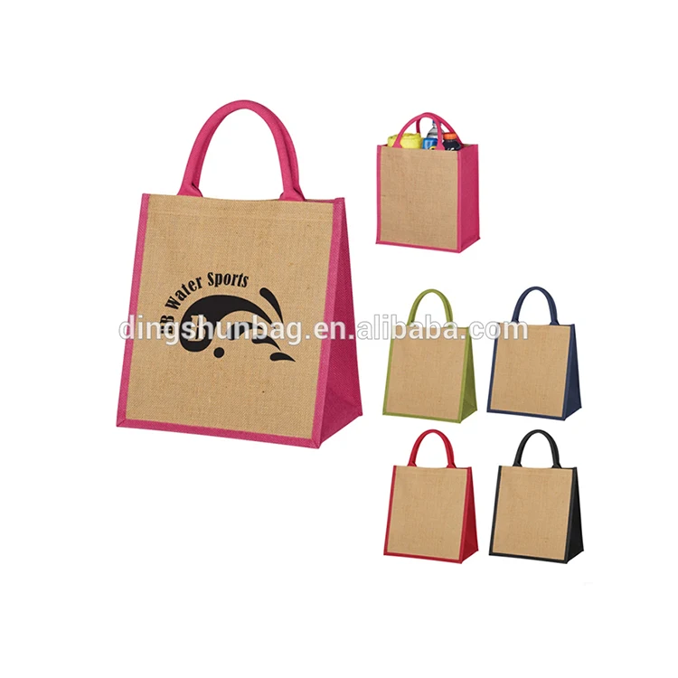 
China wholesale fashion cheap cosmetic Jute tote durable gift bag 