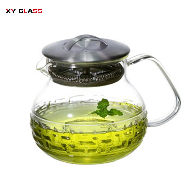 Promotion handmade hot selling wholesale cooking thermo glass infuser teapot