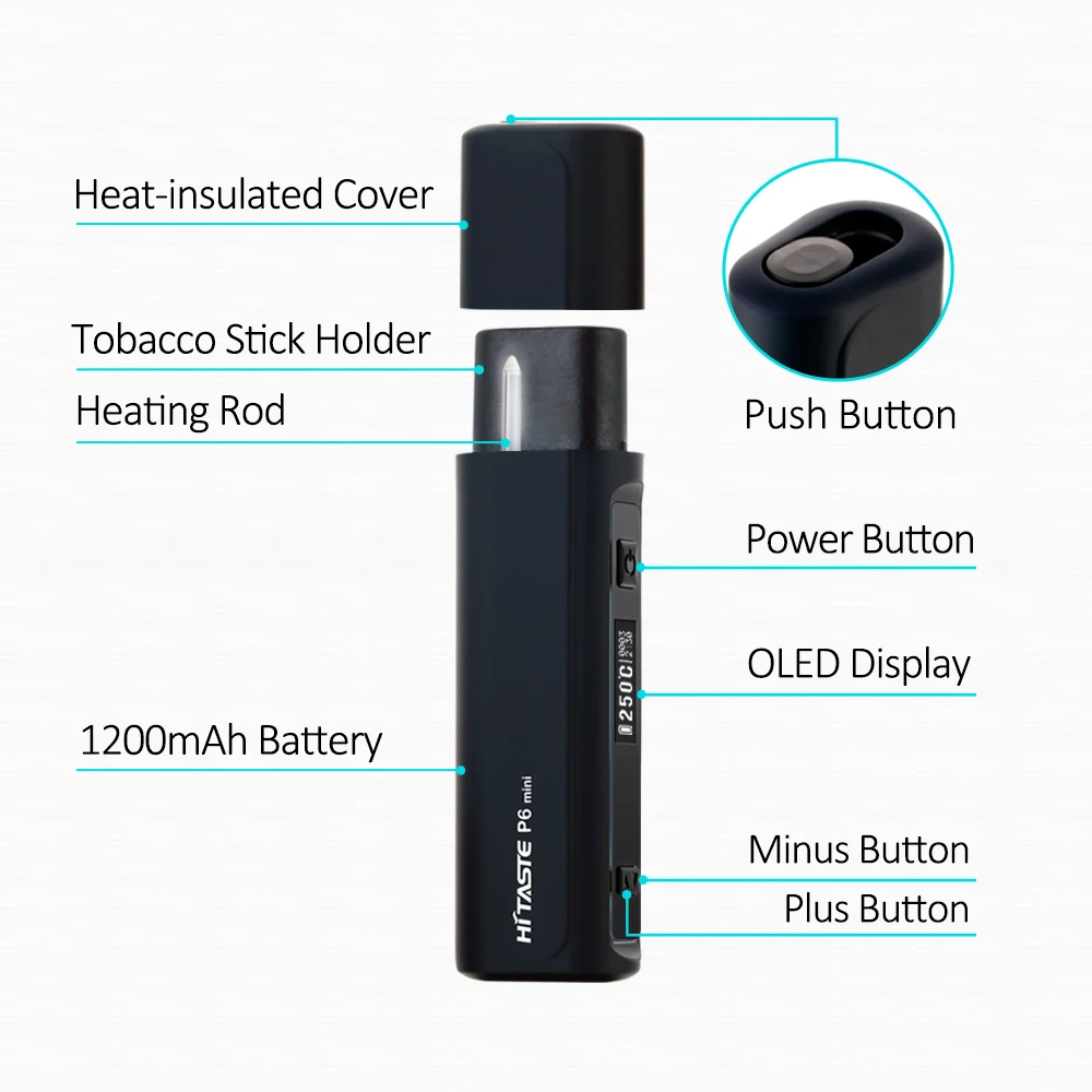 Japan Hitaste P6mini Heating Tobacco Smoking Device Not Burn Cigarette Kit Vape Pen Rakuten Hot Sale