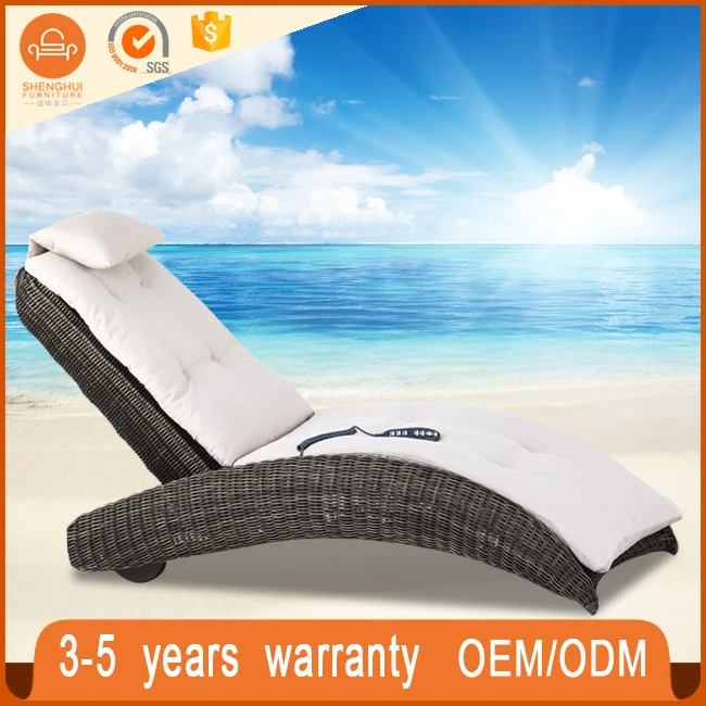 
holiday hotel patio used commercial sleeping chaise lounge beach furniture round rattan wicker woven barcelona daybed 