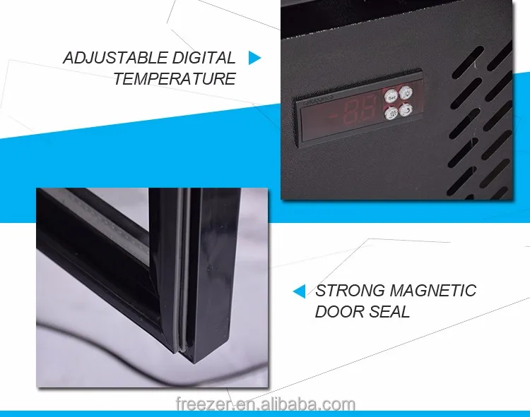 wholesale 198L commercial Refrigerated beverage product display cooler fridge with voltas deep freezer for supermarket and shop