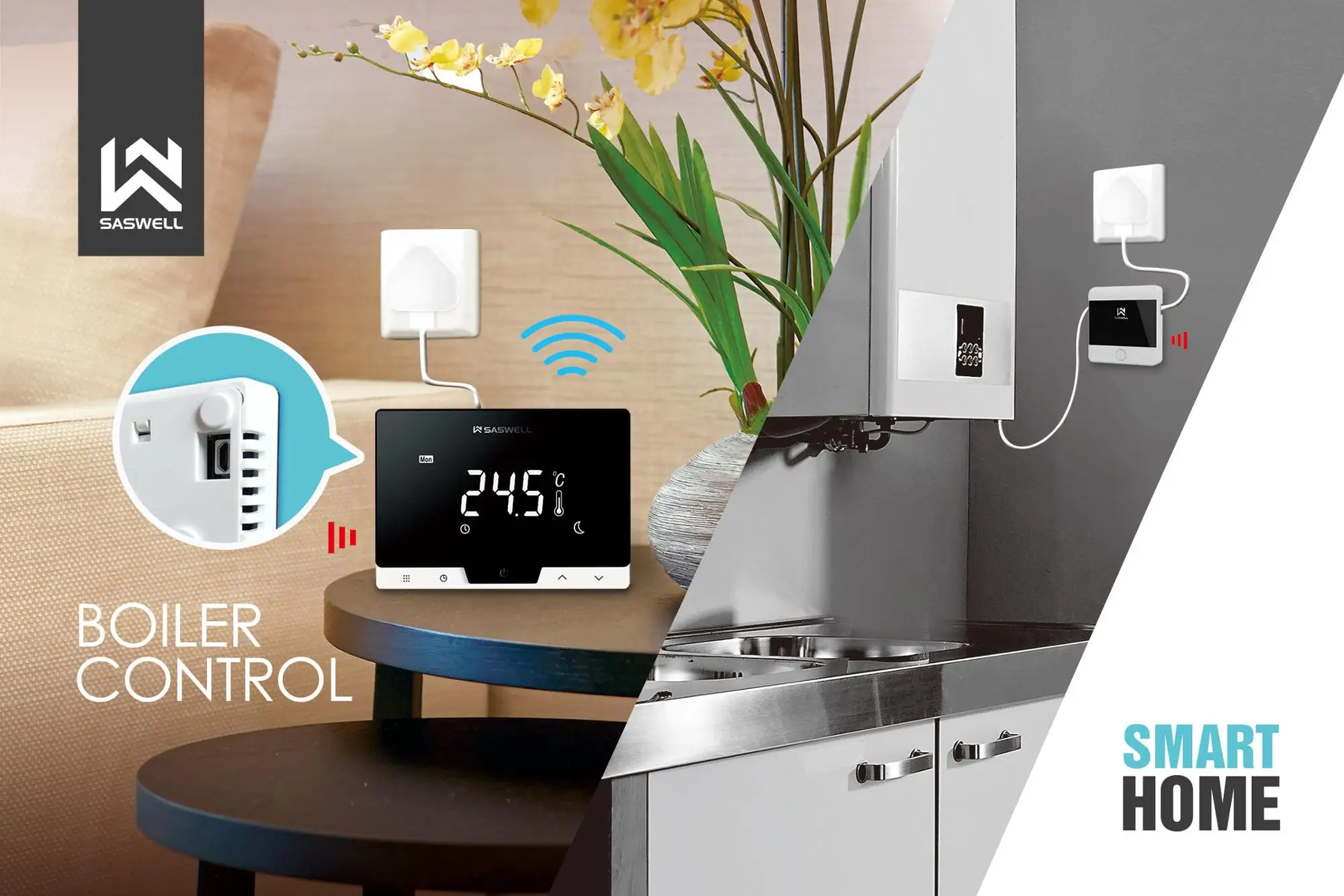 Tuya Zigbee беспроводный комнатный термостат Wi-Fi терморегулятор alexa с динамик умный дом