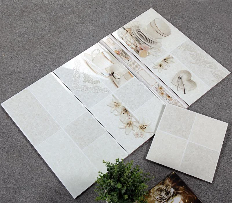 White Ceramic Calacatta Tile Bathroom and Kitchen Ceramic Tile 300x600mm