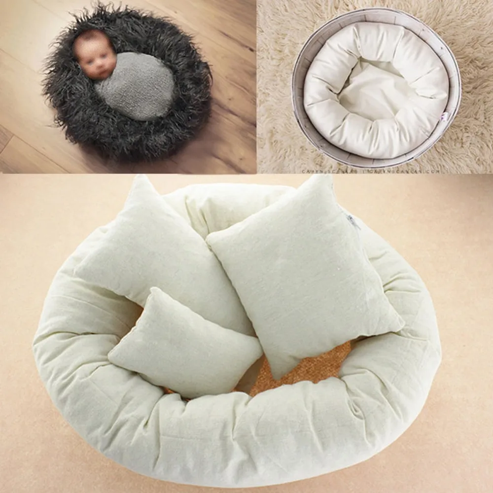 baby photography round pillow, newborn baby take picture pillow in the baskest