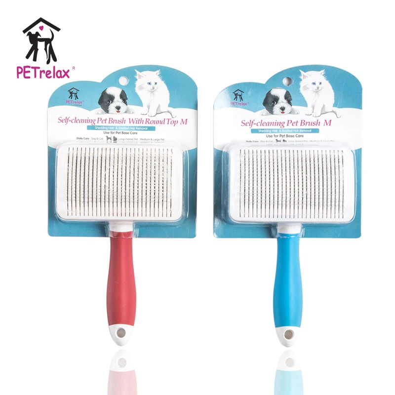 manufactory wholesale pet self cleaning brush,for dog and cat grooming comb