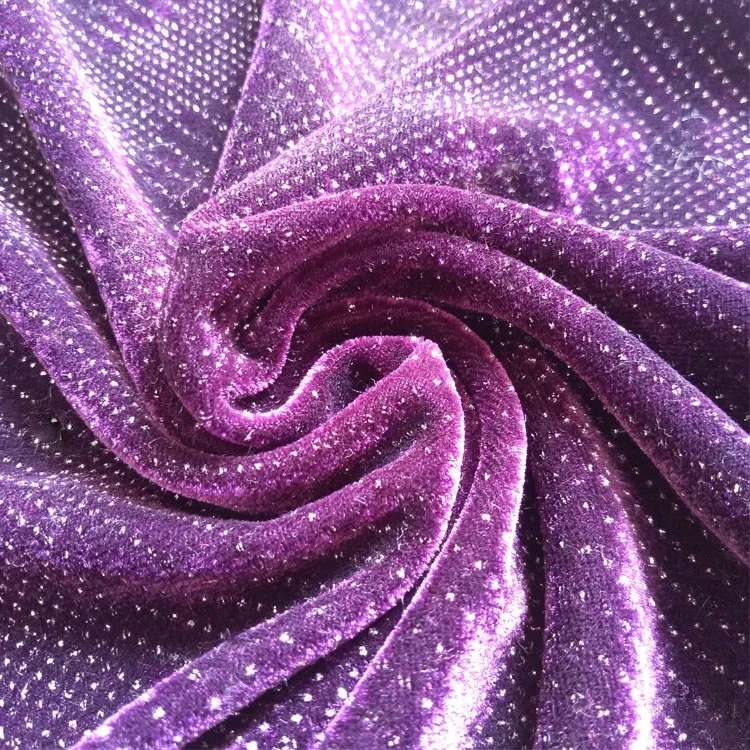  China factory design super soft warp knitted silver shiny effect