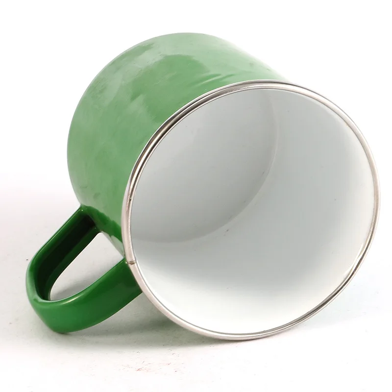 Wholesale Printing logo Coffee cup enamel mug Tea drinking mugs with handgrip