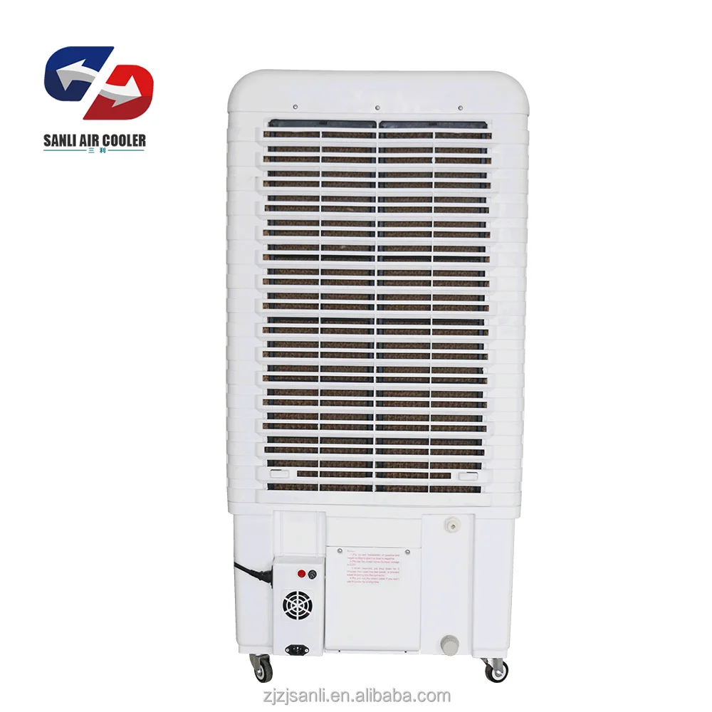 Floor standing AC/DC/Solar 3 in 1 water evaporative air conditioner fan Eco-friendly mobile air cooling fan