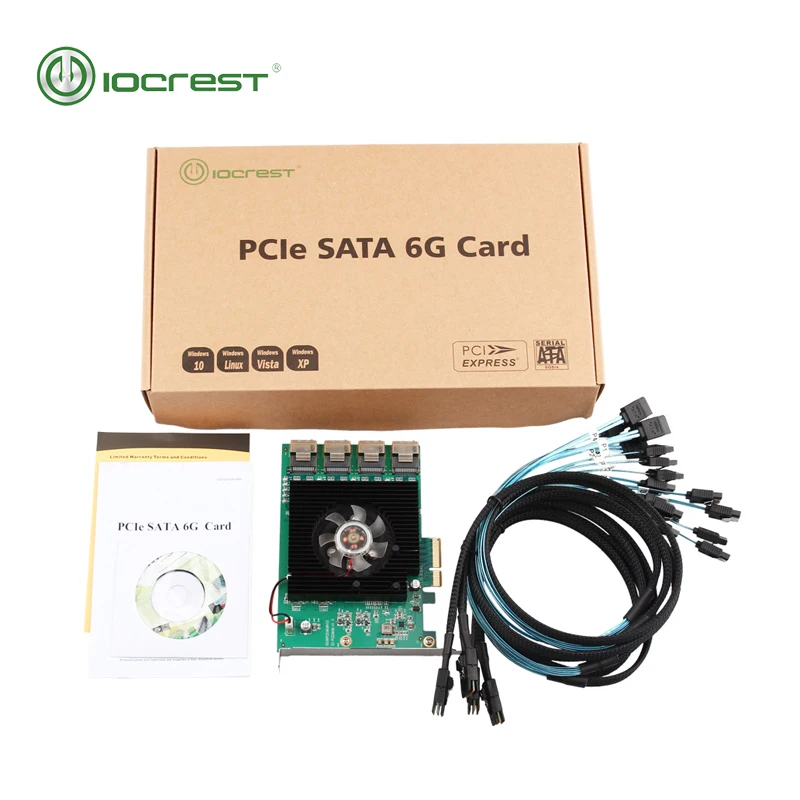 IOCREST 16 Port SATA 6G PCI express 2.0 x4 SATA Controller Card