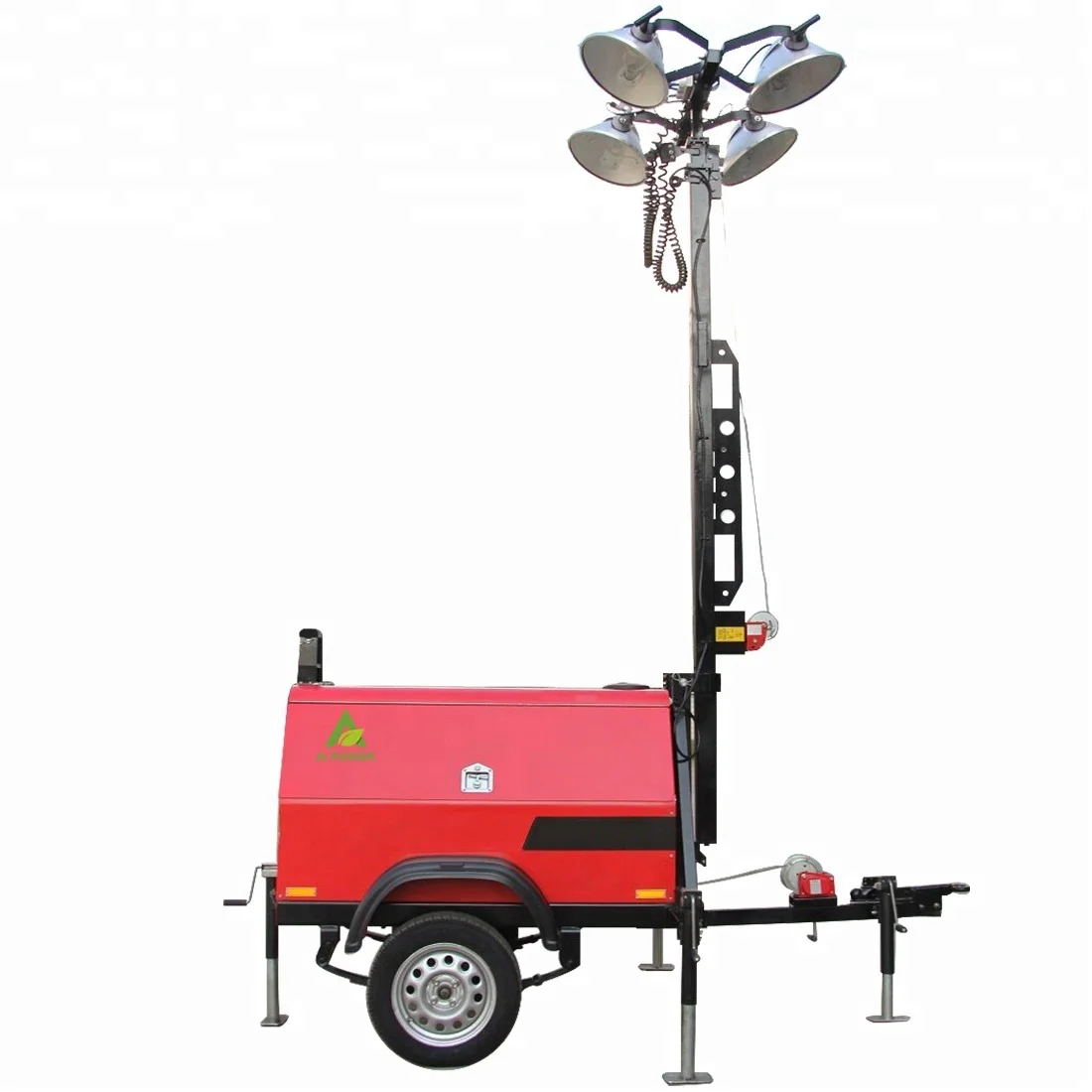 Diesel generator mobile light tower 4*350w led light with japanese kubota engine