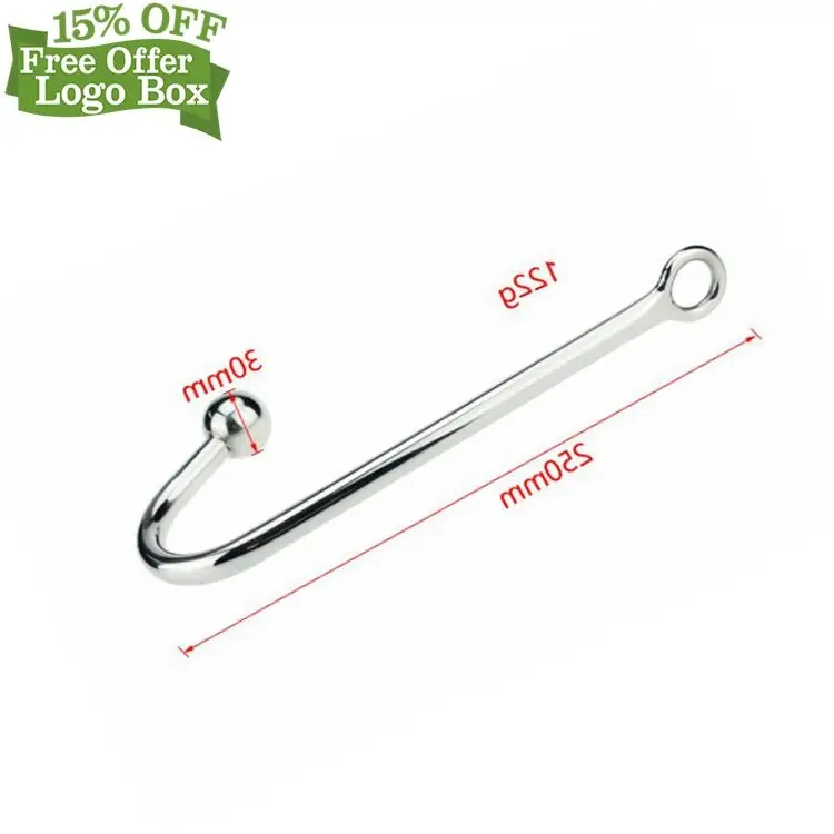 Free Custom Box - Men Women Couples Anal Toys Stimulation Hook Stainless Steel Bead Massage