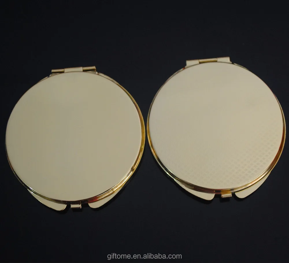 Round Cosmetic Mirror Double Sides Compact Makeup Pocket Mirror Portable Private Label Gold Custom Compact Mirror with Logo