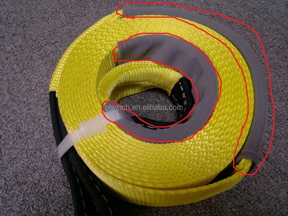 Heavy Duty Recovery Towing Rope Winch Snatch Strap 12T 8T