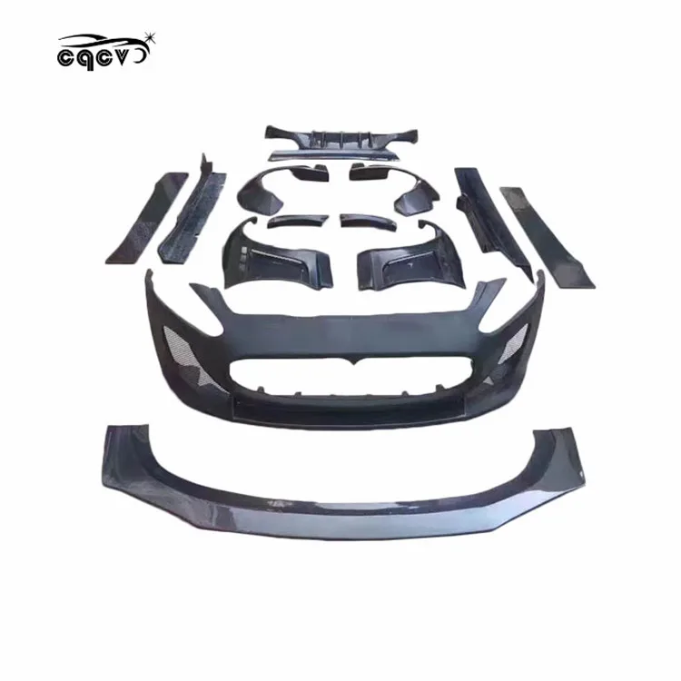 Wide body kit for Maserati GT GTS in LB style carbon fiber front lip rear diffuser rear spoiler front bumper side skirts fender