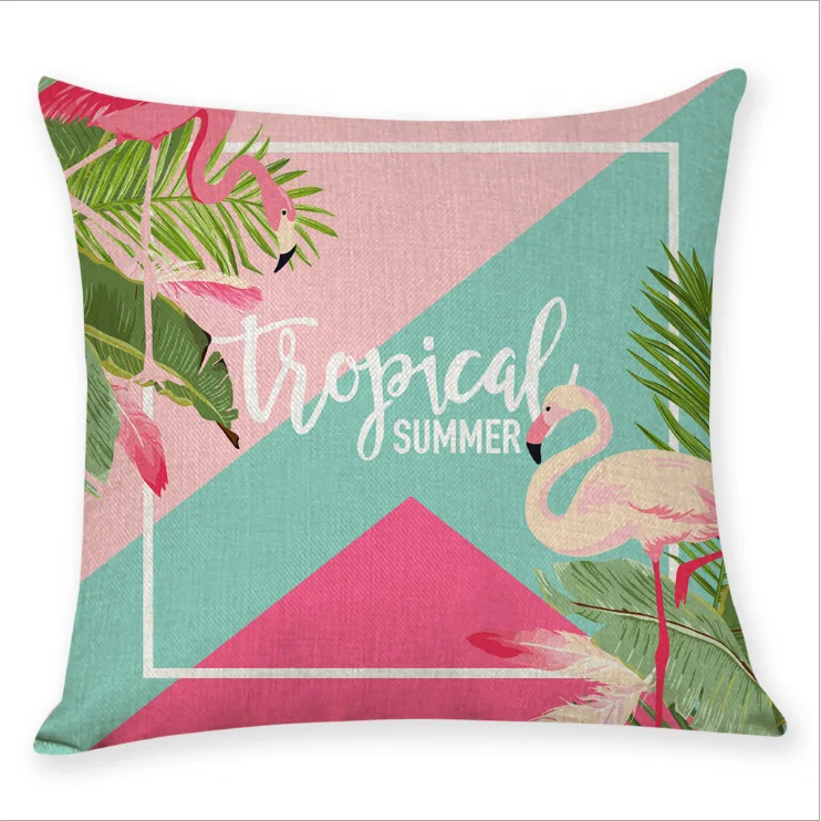 
Wholesale Flamingo Pillow Cover Tropical Summer Throw Pillowslip 