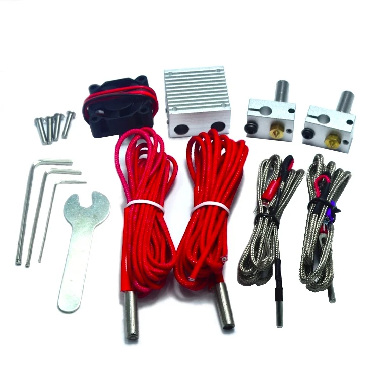 GIULY New E3D Chimera+ 2 In 2 Out Extruder with Cables and Cooling Fan for PT100