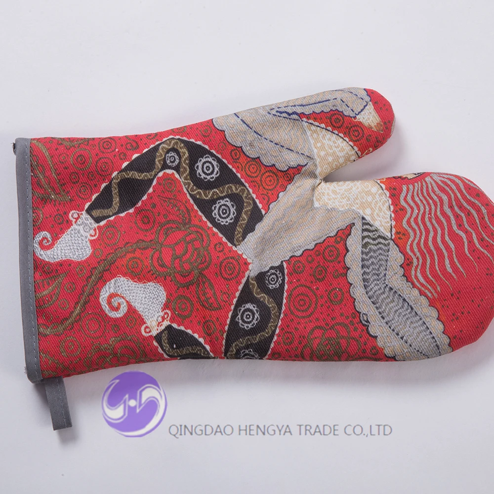 Digital printed cotton oven mitts custom