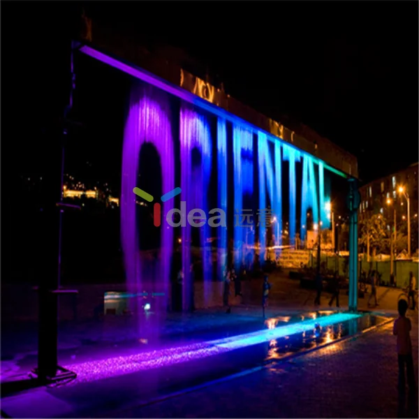 make outdoor indoor use digital rain water curtain with pattern and words