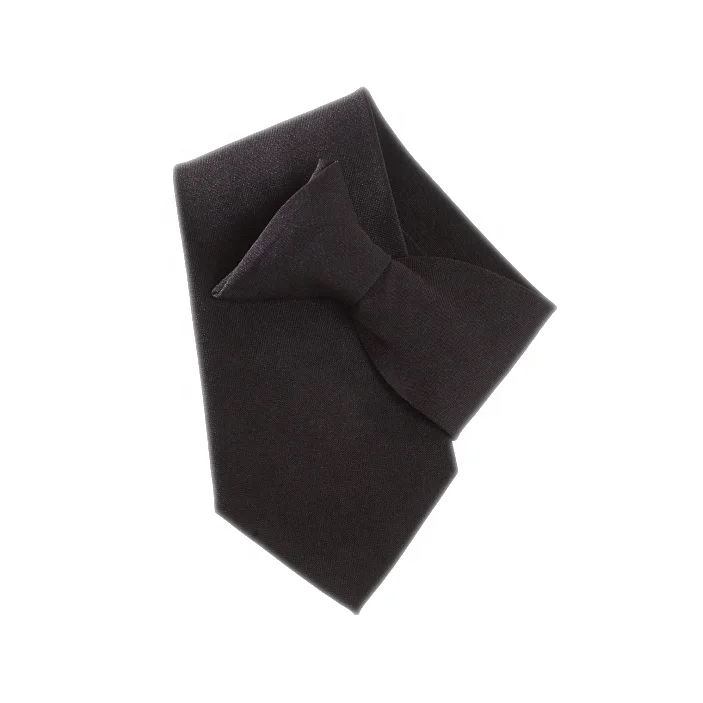 Хорошая цена, Высококачественная униформа из полиэстера и сатина, оптовая продажа, полицейский и защитный однотонный мужской черный зажим на галстуке