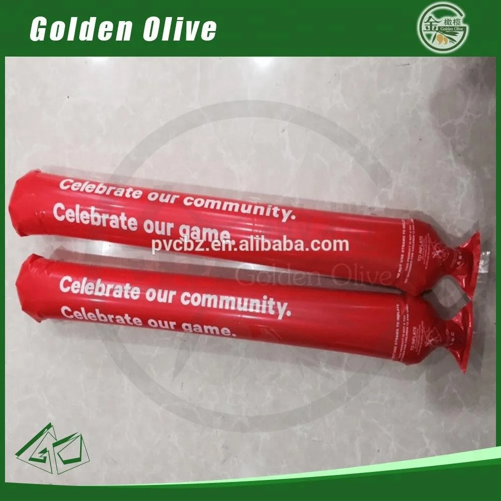 PE cheap promotion thunder stick ,printing any color hand clap ,noise make inflatable cheering stick