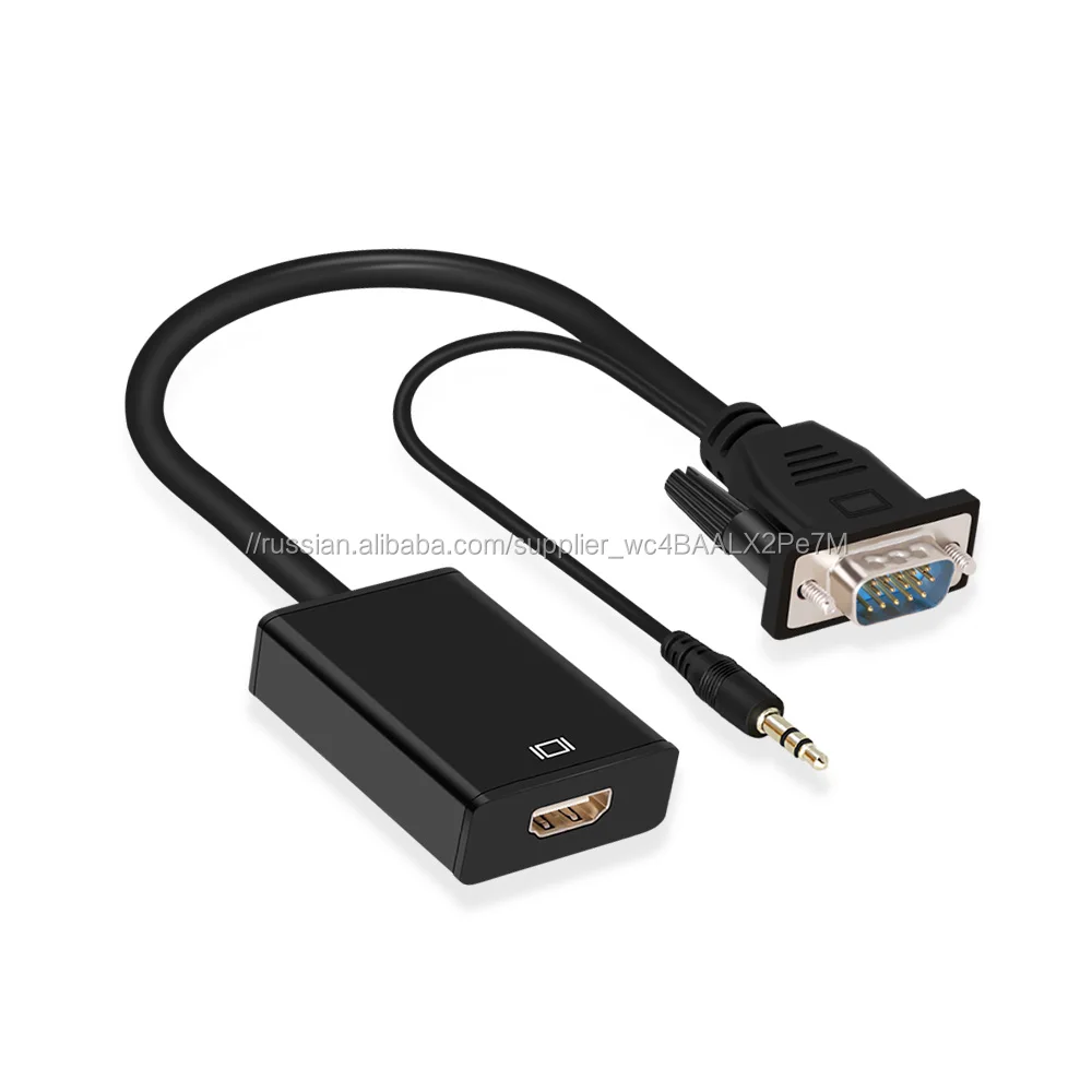 VGA к HDMI мужчин и женщин кабель с аудио выход адаптер для портативных ПК HDTV проектор