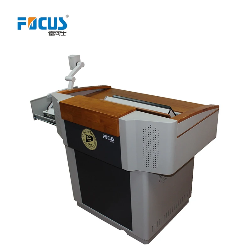 
Multimedia classroom Computer desk furniture for teacher with patent design metal podium 