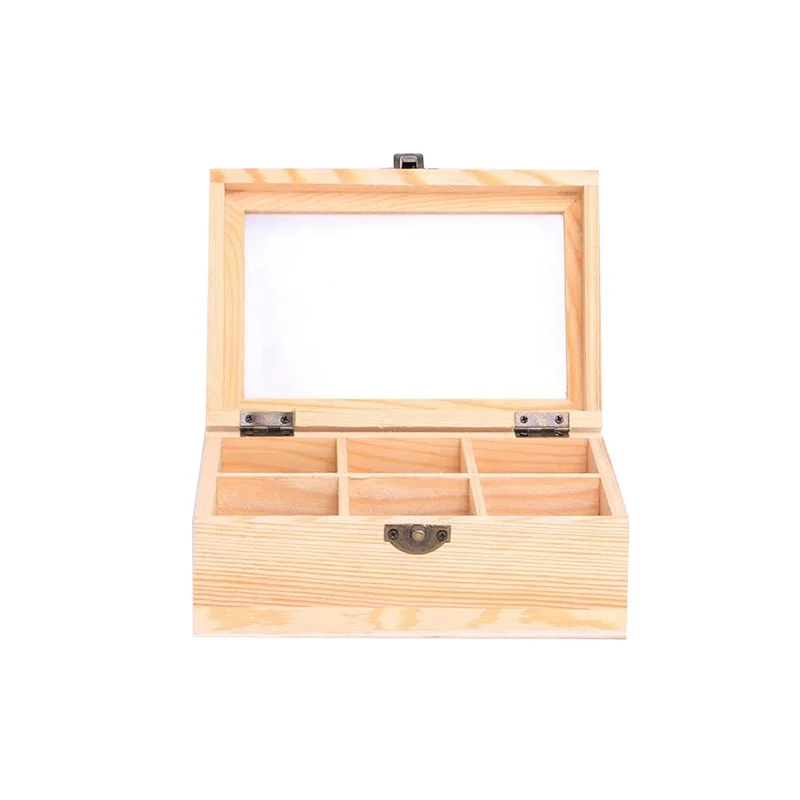 Hand craft gift wooden crate box with Clear Acrylic Glass lid