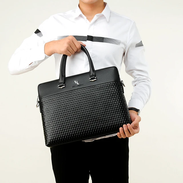 Новый модный мужской портфель OEM2019 из искусственной кожи, Вместительная деловая повседневная мужская сумка для ноутбука, сумка через плечо