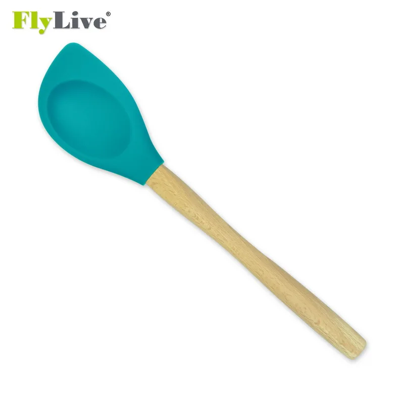 
Hot sale Multi-function Non-Stick Silicone Spatula and Spoon with Wooden Handle Kitchen Cooking Utensils 