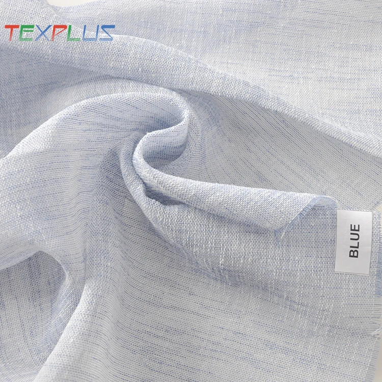 
European style solid yarn dyed upholstery sheer curtain fabric 