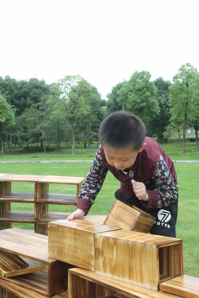 Детская игровая площадка для дошкольного возраста, игровые деревянные полые блоки, товары для раннего развития