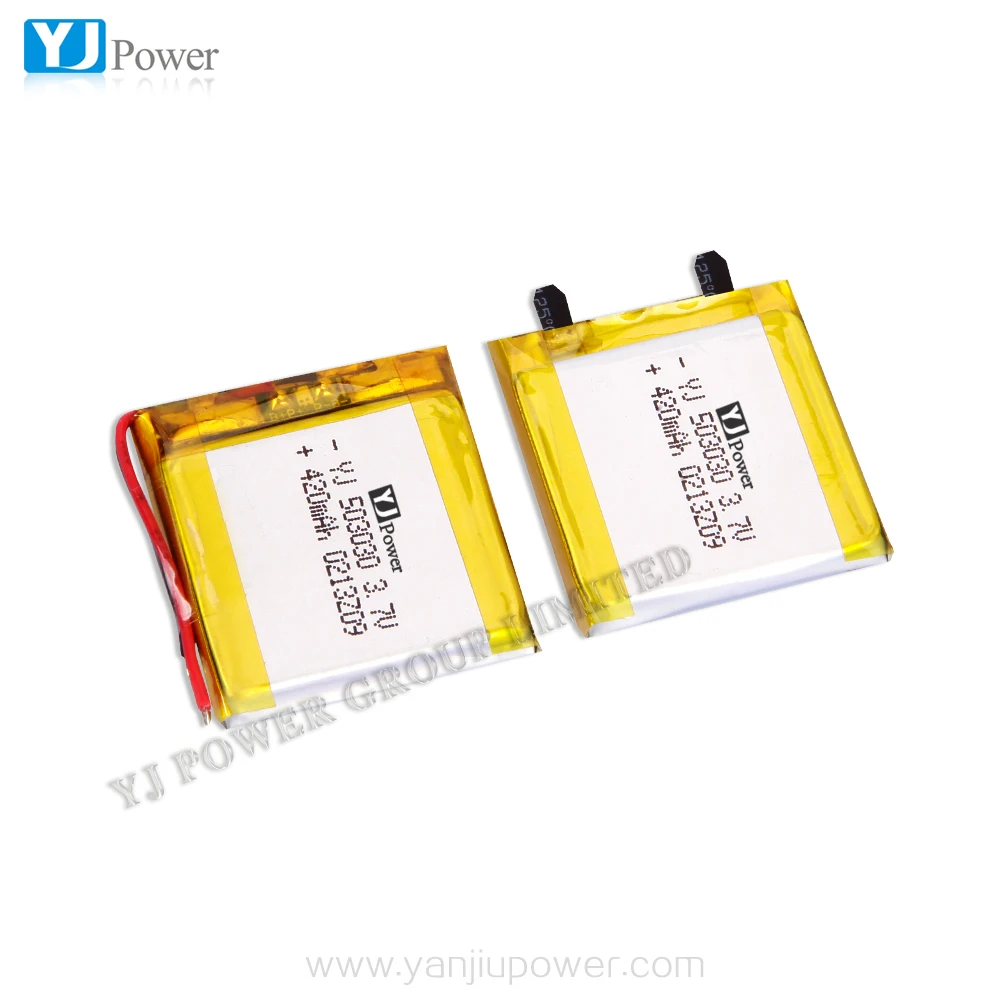 3.7 V Rechargeable lithium ion  503040 500mAh polymer battery with UN38.3,KC,BIS Ul1642