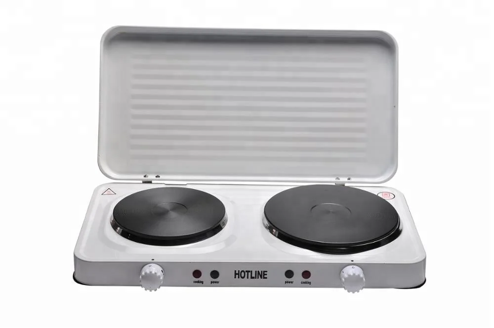 hot sale portable multi-function excellent quality  Double burner electric stove cooker with cover solid hot plate