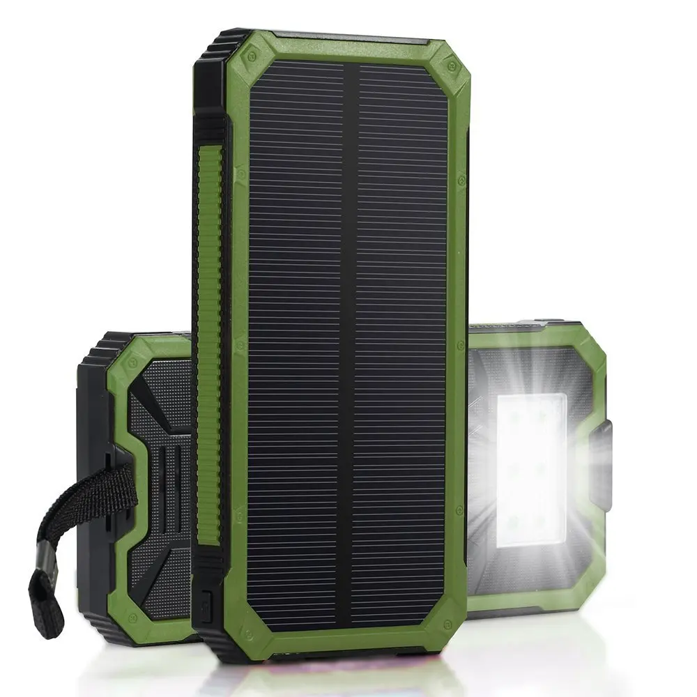 PowerGreen Chinese Suppliers OEM / ODM Solar Powerbank With 2 USB Ports Power Bank 15000 mah solar charger