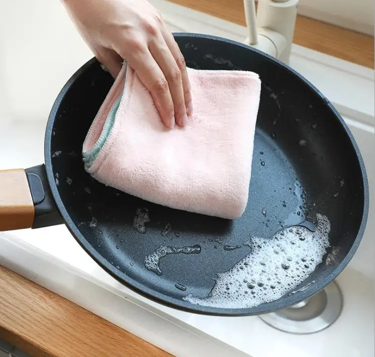 Hot selling microfiber  cleaning cloth for kitchen washing dish cleaning cloth with high quality