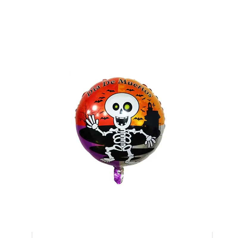 Cute Purple Ghost Foil Balloons With 18inch Round Skeleton Ballons For Halloween Decoration Party Supplies Children Party